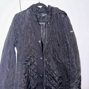 DKNY Black Quilted Coat